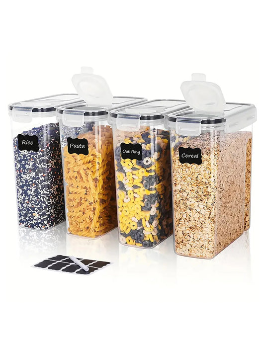 4pcs4l  Large Food Storage Containers With Lids, Airtight Food Storage Containers For Kitchen Pantry Organization And Storage