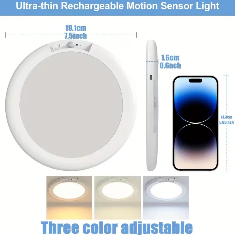 Motion Sensor Magnetic LED Ceiling Light Type C Rechargeable Wireless Wall Lamp With Remote Night Light For Hallway Bedroom Stairs Closet