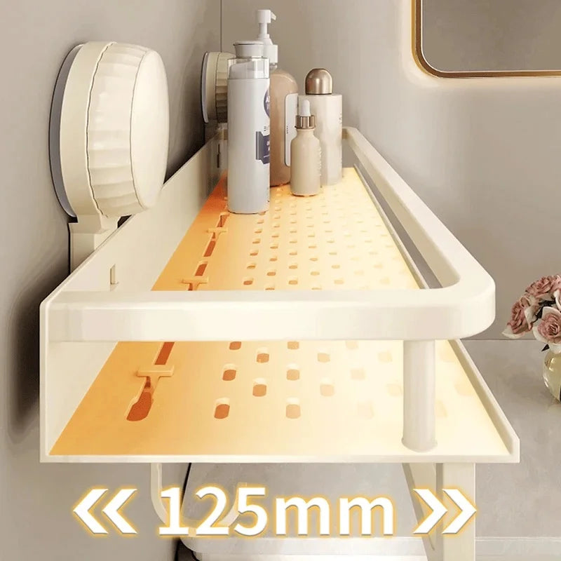 No Drill Suction Cup Adhesive Bathroom Rack Bathroom Shelf Toilet Aluminum Hanging Rack Bathroom Organizer Hang On The Wall