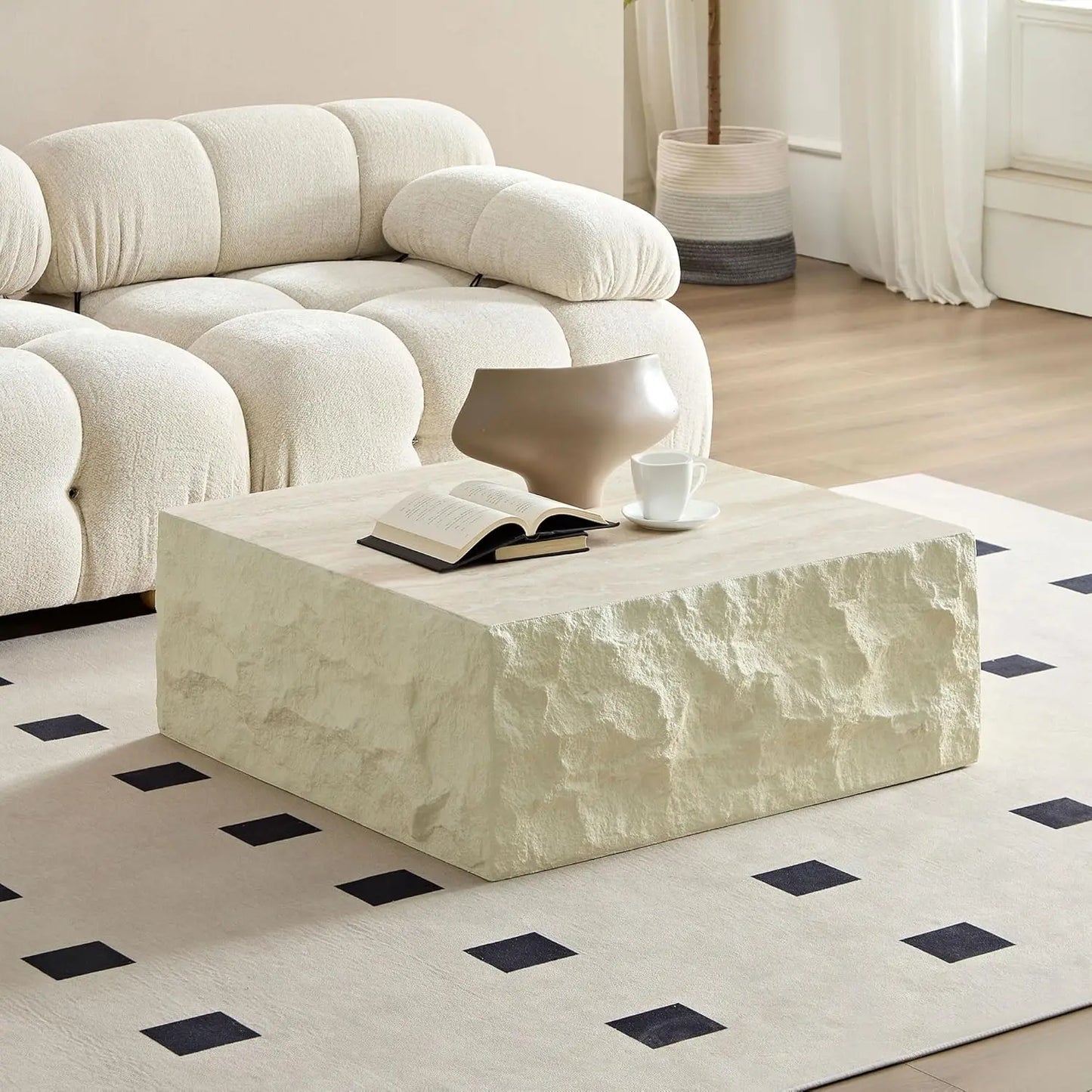 Modern Coffee Table with Silver Stainless Steel Pedestal Oval Living Room Table with Faux Marble Top & Luxury