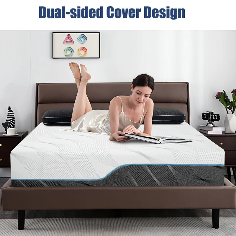 Hcore  Extra Firm Queen Size Mattress, 8/10 inch Medium - Extra Firm Dual Sided Reversible Mattress for Back Pain Relief