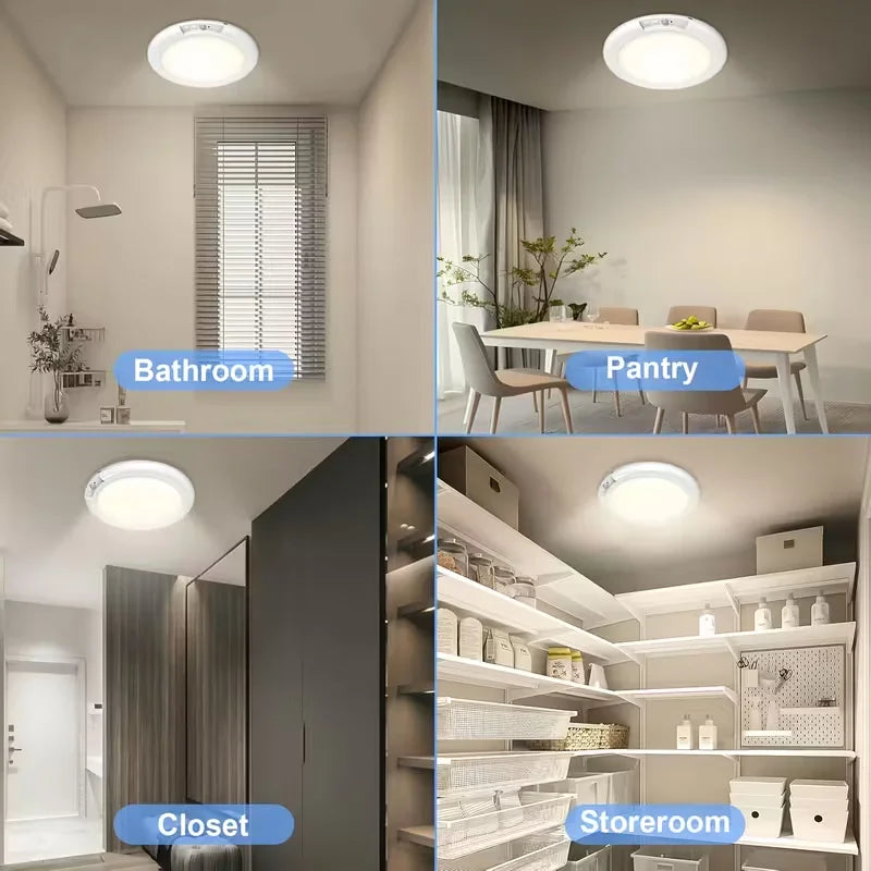 Motion Sensor Magnetic LED Ceiling Light Type C Rechargeable Wireless Wall Lamp With Remote Night Light For Hallway Bedroom Stairs Closet